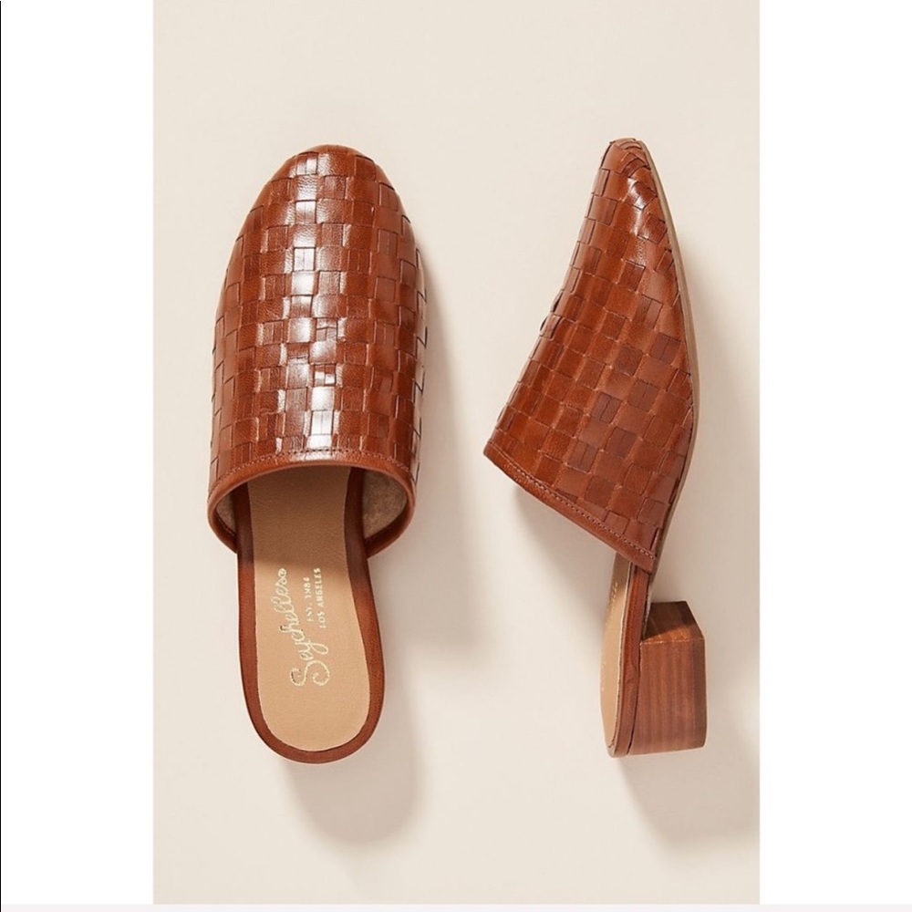 Seychelles • New Woven Leather Mules Sz 7.5